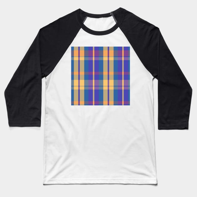 Vaporwave Aesthetic  Aillith 1 Hand Drawn Textured Plaid Pattern Baseball T-Shirt by GenAumonier